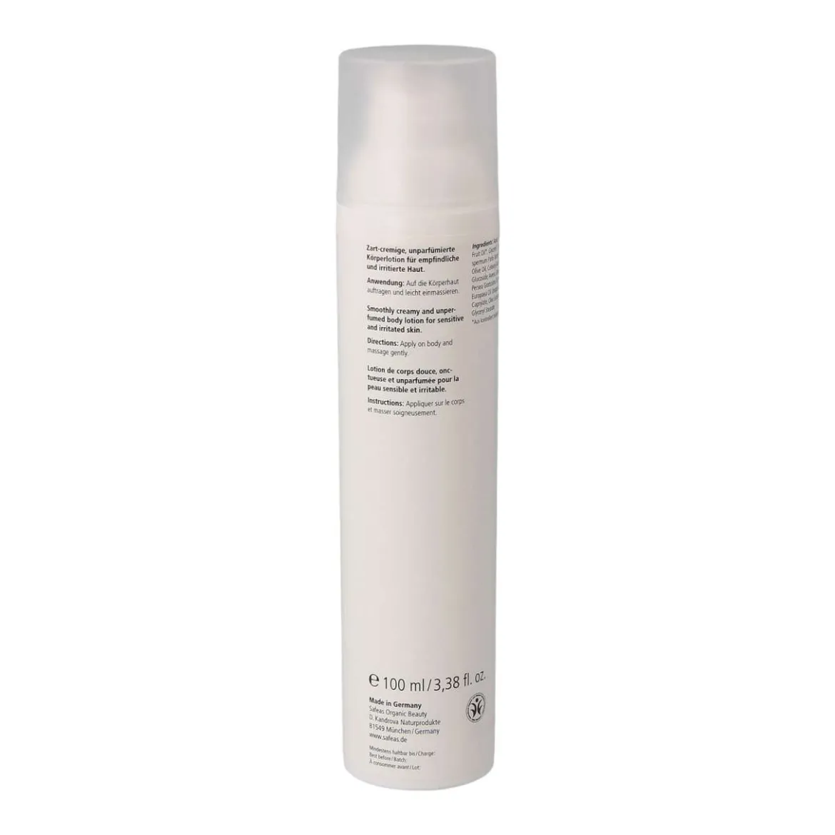 Körperlotion ohne Duftstoffe mit Olive von Safeas Naturkosmetik