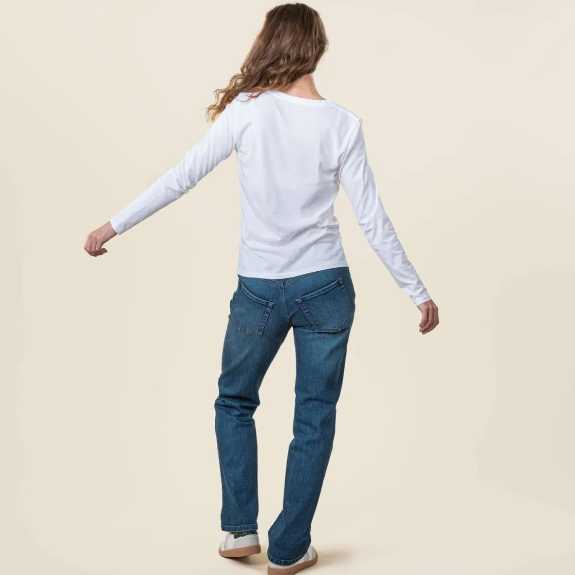 Living Crafts Damen Langarm-Shirt Tarana aus Bio-Baumwolle