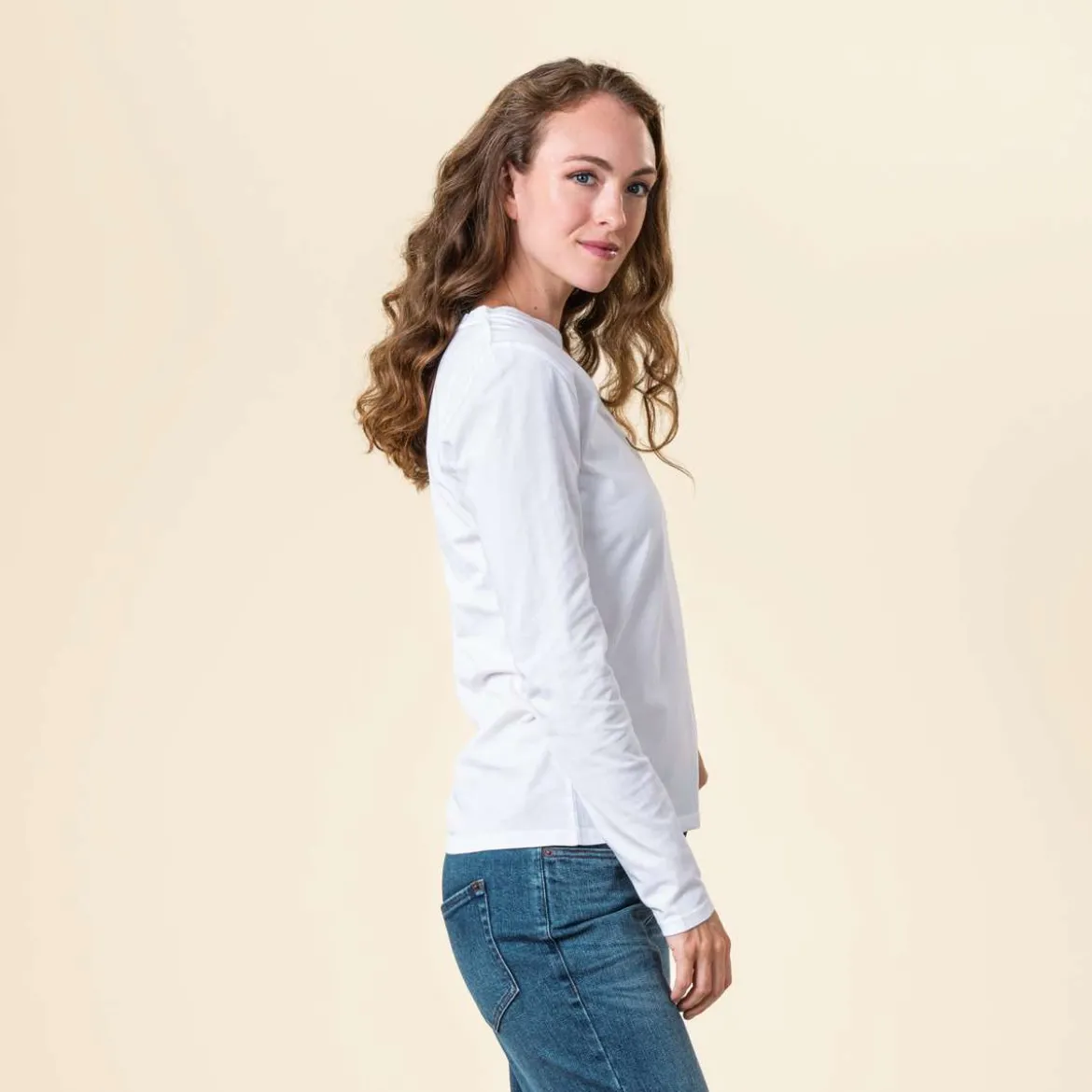 Living Crafts Damen Langarm-Shirt Tarana aus Bio-Baumwolle