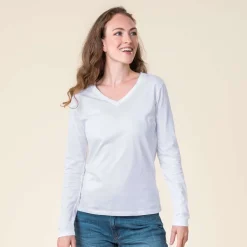 Living Crafts Damen Langarm-Shirt Tarana aus Bio-Baumwolle