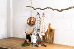 Living Crafts Geschirrtücher kariert aus Halbleinen - 2er Set