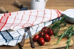 Living Crafts Geschirrtücher kariert aus Halbleinen - 2er Set