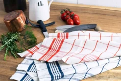 Living Crafts Geschirrtücher kariert aus Halbleinen - 2er Set