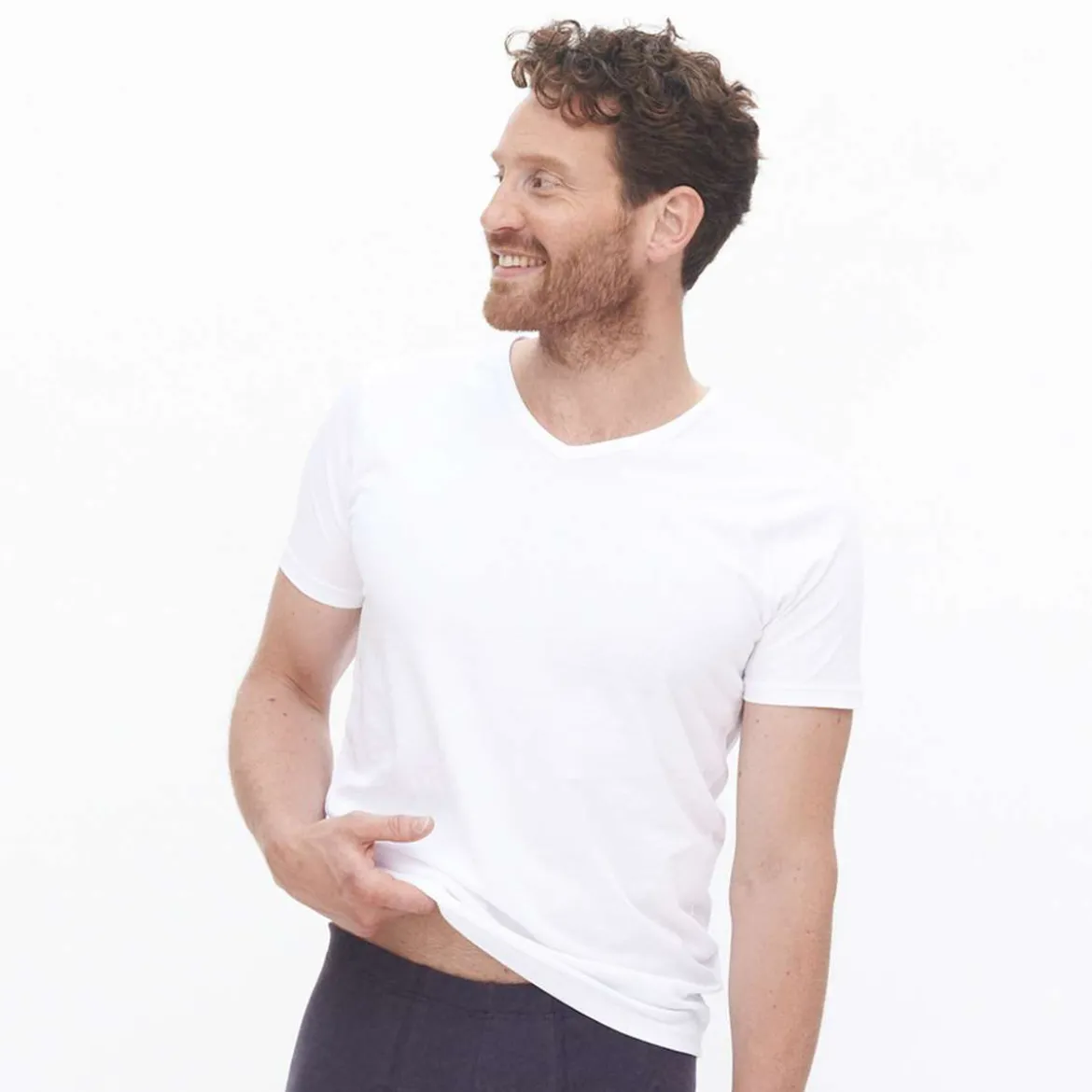 Living Crafts Herren Basic T-Shirts aus Baumwolle im Doppelpack