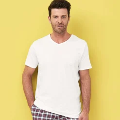 Living Crafts Herren Basic T-Shirts aus Baumwolle im Doppelpack