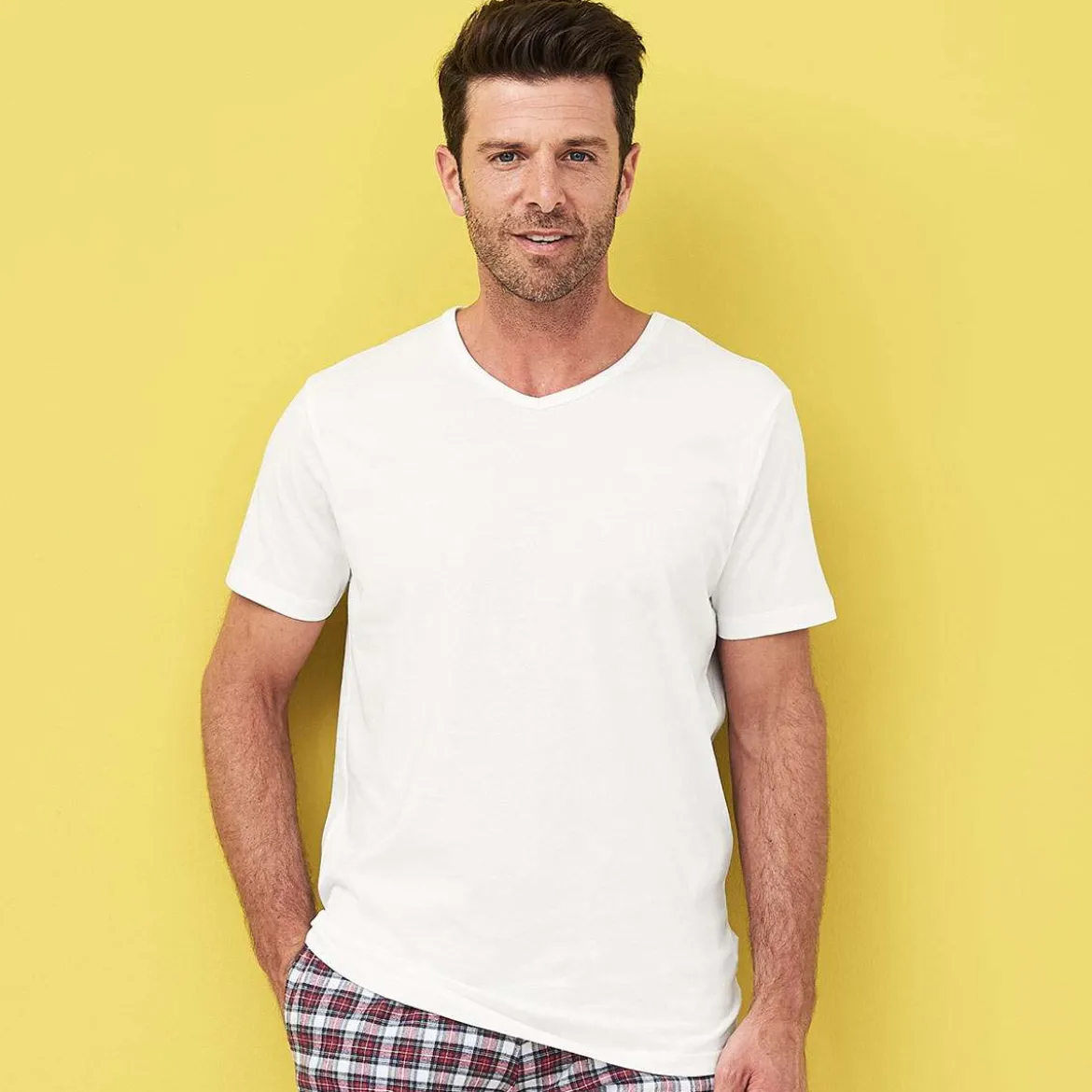 Living Crafts Herren Basic T-Shirts aus Baumwolle im Doppelpack
