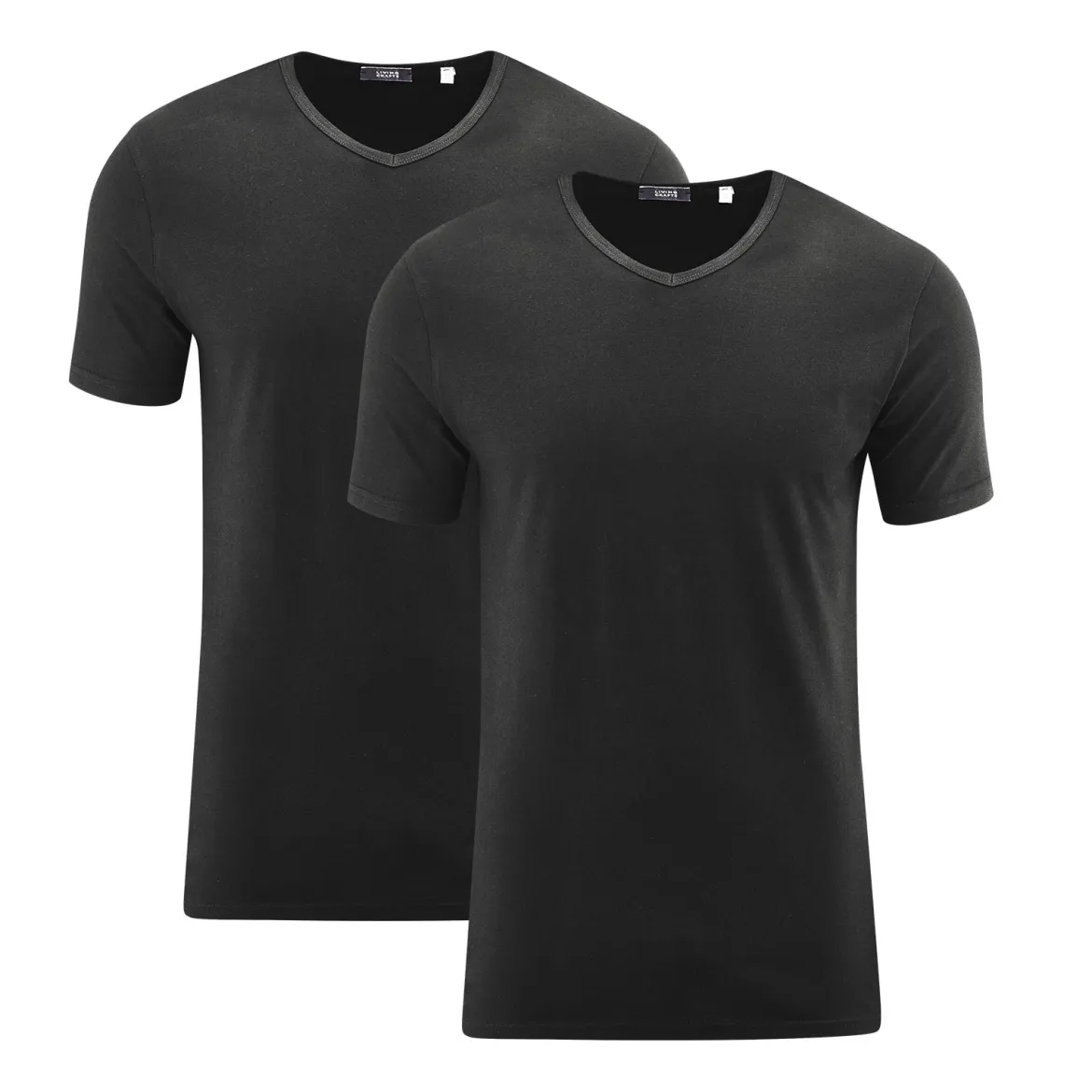 Living Crafts Herren Basic T-Shirts aus Baumwolle im Doppelpack