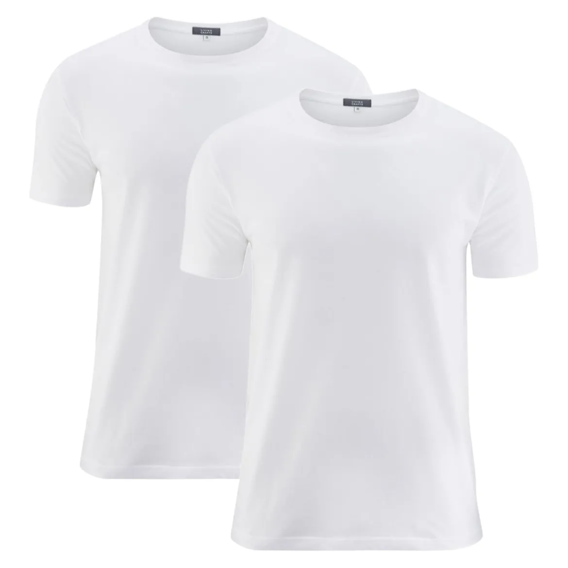 Living Crafts Herren Basic T-Shirts aus Bio Baumwolle - Doppelpack