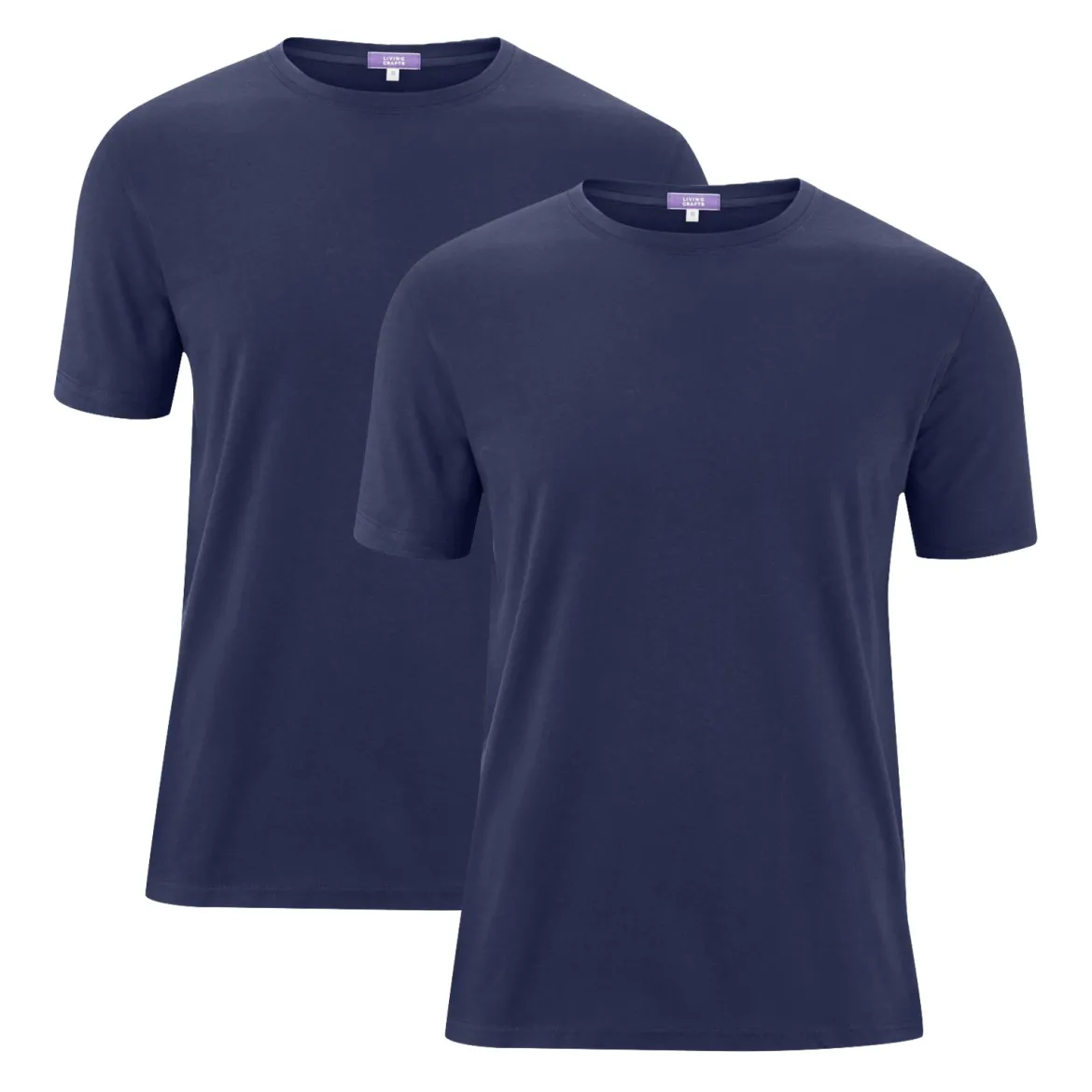 Living Crafts Herren Basic T-Shirts aus Bio Baumwolle - Doppelpack