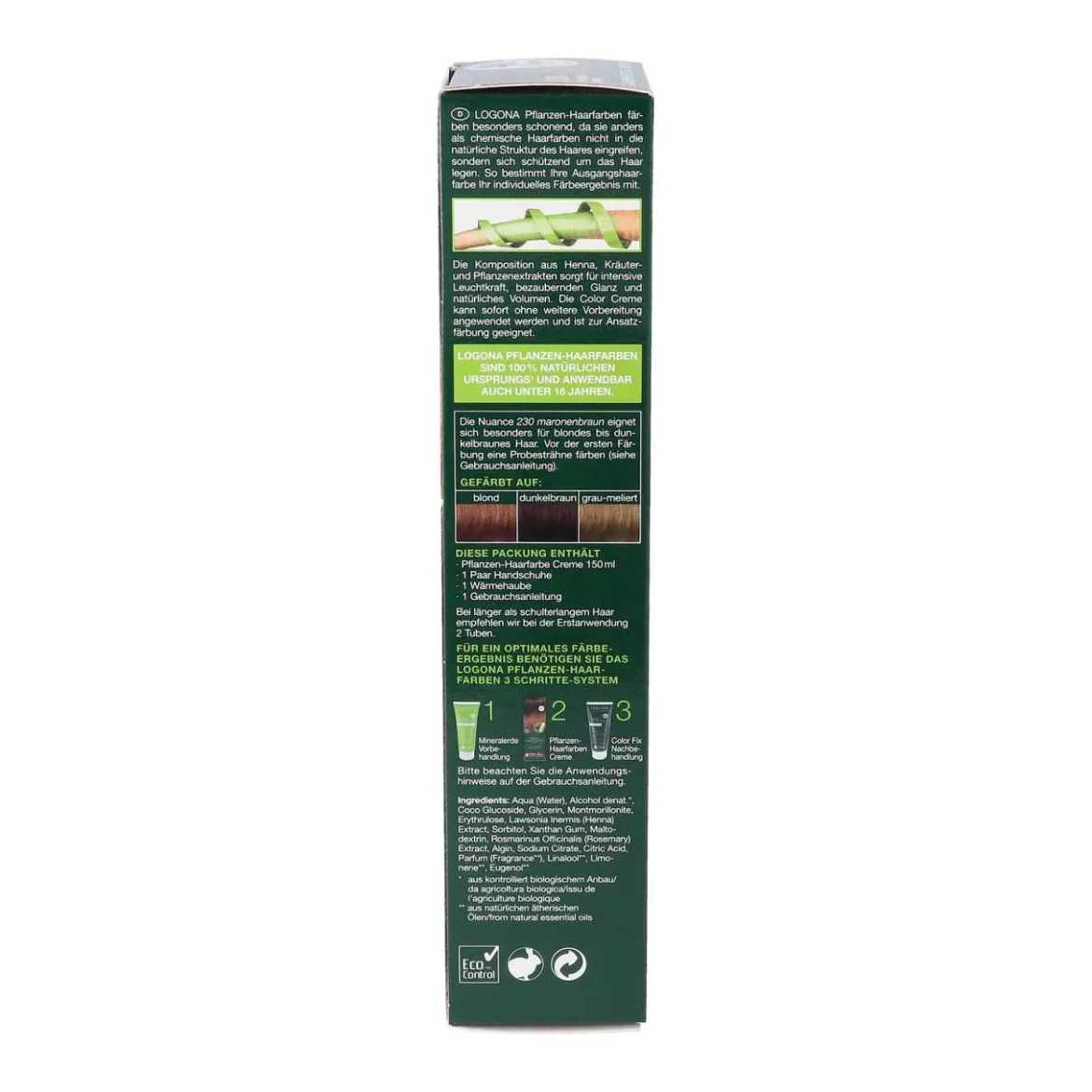 Logona Pflanzenhaarfarbe-Creme Maronenbraun für glänzendes Haar