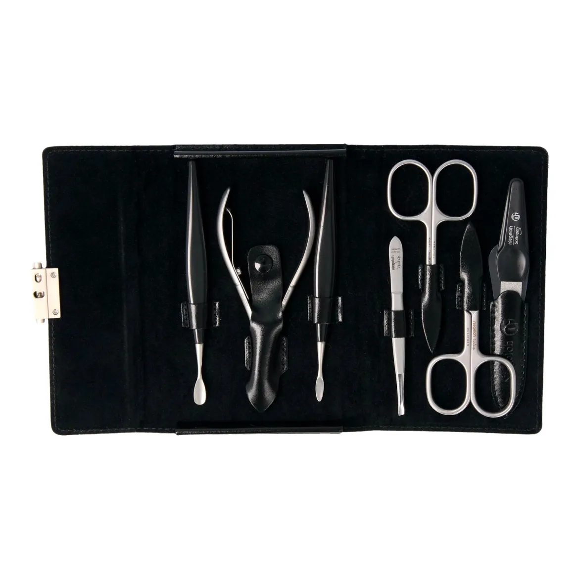 Maniküre Etui Leder Diabolo L mit Nagelpflege Set, 7-teilig