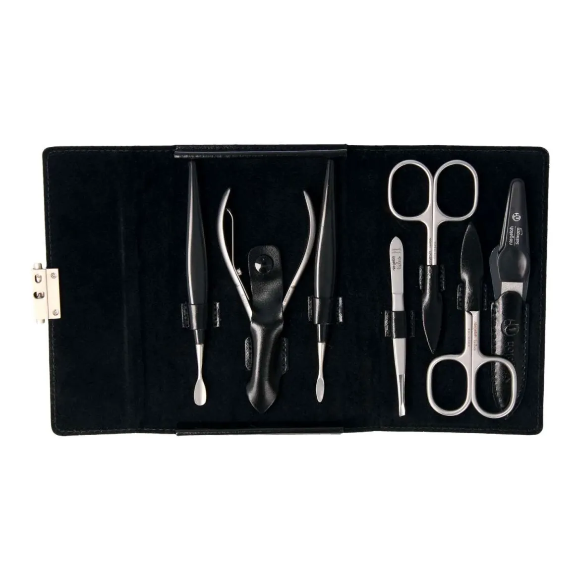 Maniküre Etui Leder Diabolo L mit Nagelpflege Set, 7-teilig