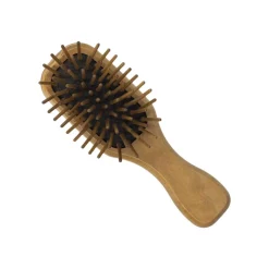 Mini Bürste aus Olivenholz - zum Haare bürsten unterwegs