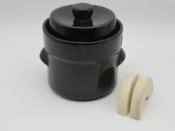 Mini-Gärtopf mit Wasserrinne gerade Form 1–3 Liter braun