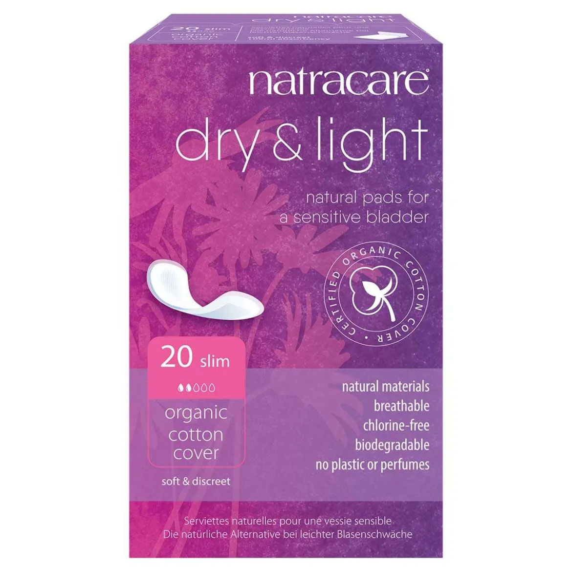 Natracare Dry & Light Slim Inkontinenzeinlagen für Frauen - Bio-zertifiziert