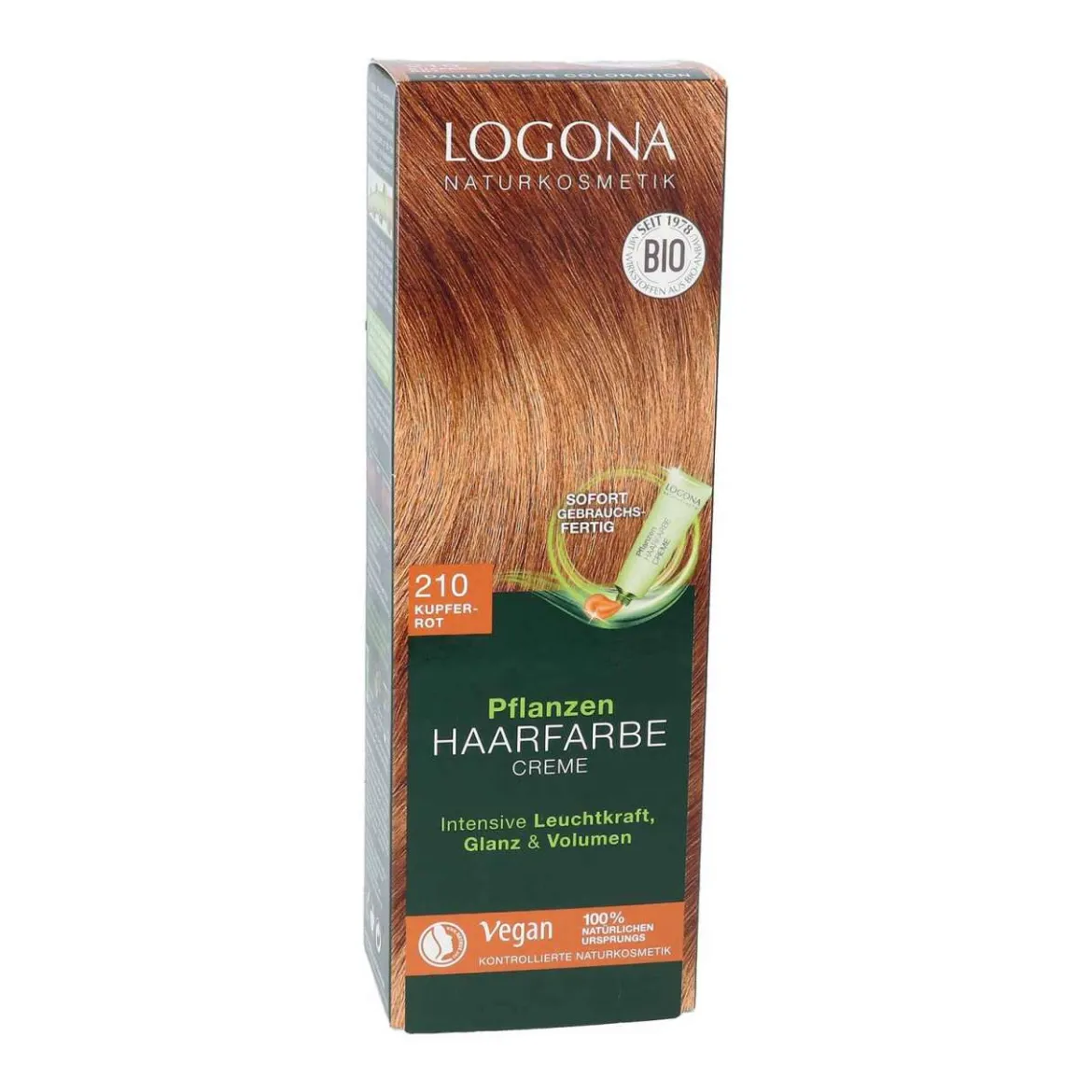 Naturhaarfarbe Logona Color Creme Kupferrot für blondes Haar
