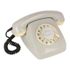 Nostalgisches Wählscheiben-Telefon 611 grau mit Piezo strahlungsreduziert