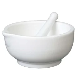 Porzellan-Mörser mit Pistill - 12 cm, mit Ausguss