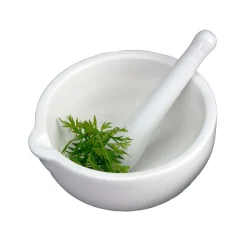 Porzellan-Mörser mit Pistill - 12 cm, mit Ausguss