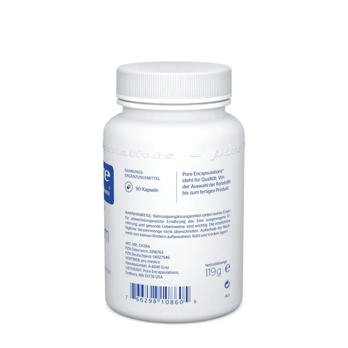 PURE Calcium (MCHA) 250 mg, 90 Kapseln