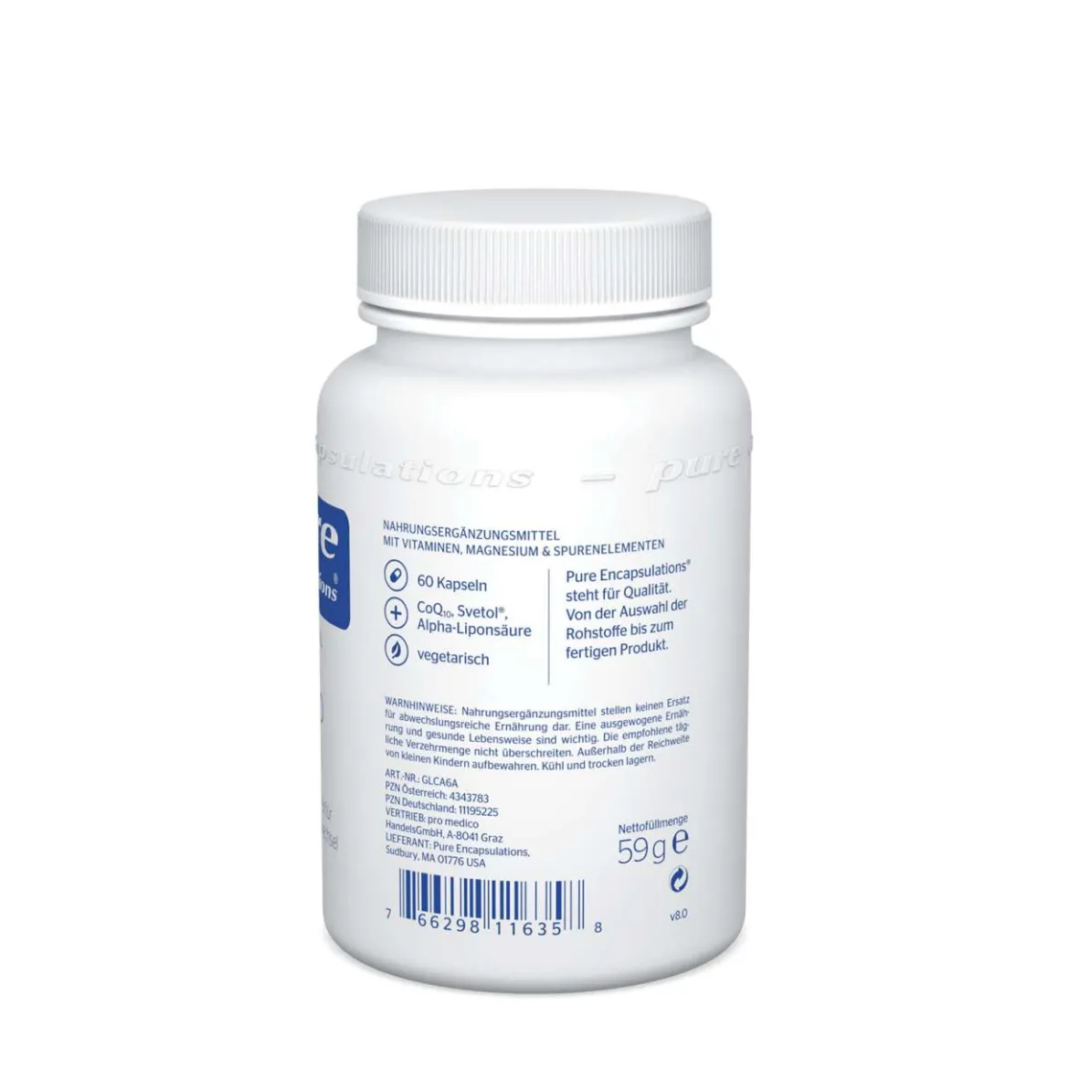 PureEncapsulation Gluco aktiv zur Versorgung mit Mikronährstoffen