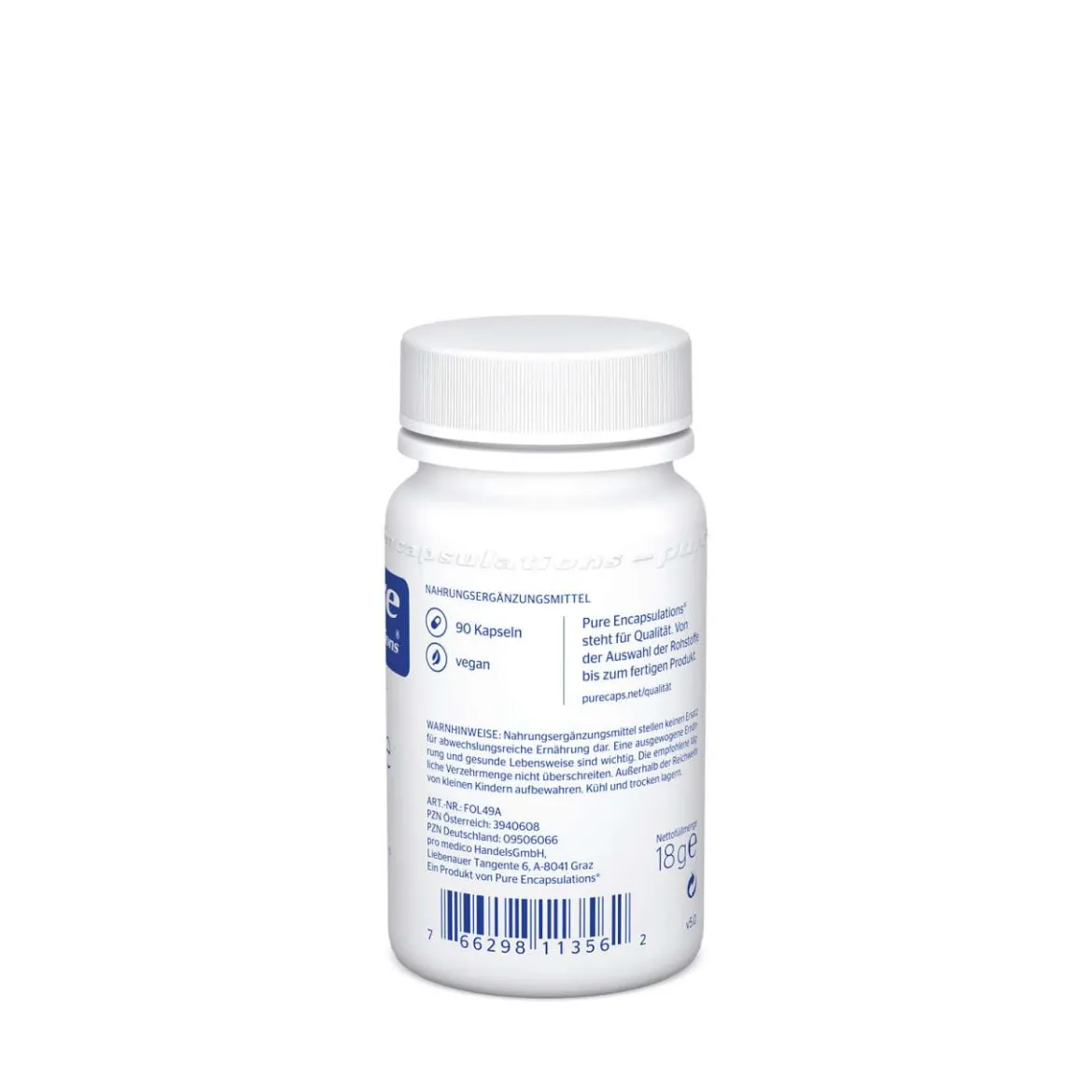 PureEncapsulations Folsäure Metafolin mit bioaktivem Folat 400 mcg