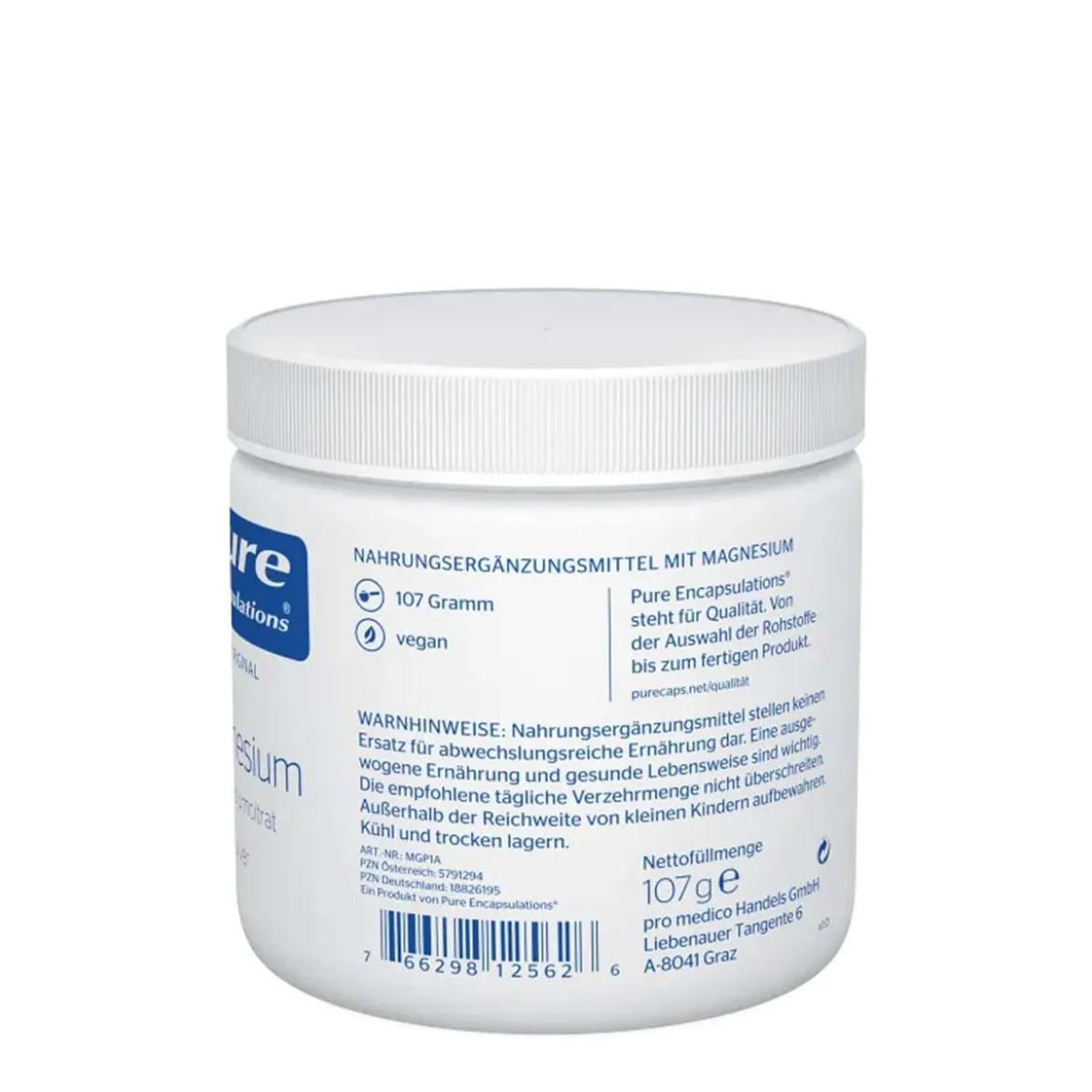 Pure Encapsulations Magnesiumcitrat-Pulver ohne Zusatzstoffe