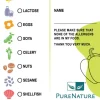 PureNature Allergiekarte fürs Restaurant bei Allergie in Sprache DE / EN