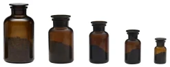 Pure Nature Apothekerglas braun - Apothekerflasche mit geschliffenem Glasstopfen