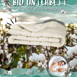 PureNature Bio Unterbett Baumwolle waschbar aus 100% Bio Baumwolle