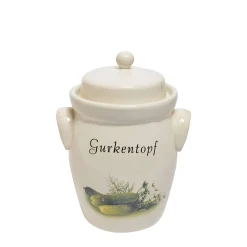 PureNature Gurkentopf Steingut - mit Deckel, 5 l oder 3,5 l