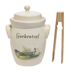 PureNature Gurkentopf Steingut - mit Deckel, 5 l oder 3,5 l