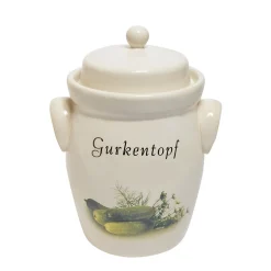PureNature Gurkentopf Steingut - mit Deckel, 5 l oder 3,5 l