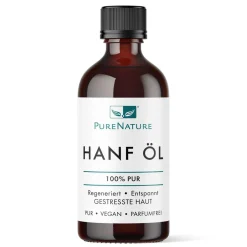 PureNature Hanföl für die Haut und Haare - kalt gepresst