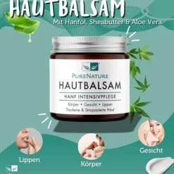 PureNature Hautbalsam mit Hanföl, Sheabutter & Aloe Vera