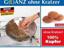 PureNature Kupferschwamm im 3er Set - reinigt ohne Kratzer