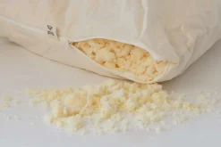 PureNature Latexflocken-Kissen mit verstepptem Bio-Baumwollbezug