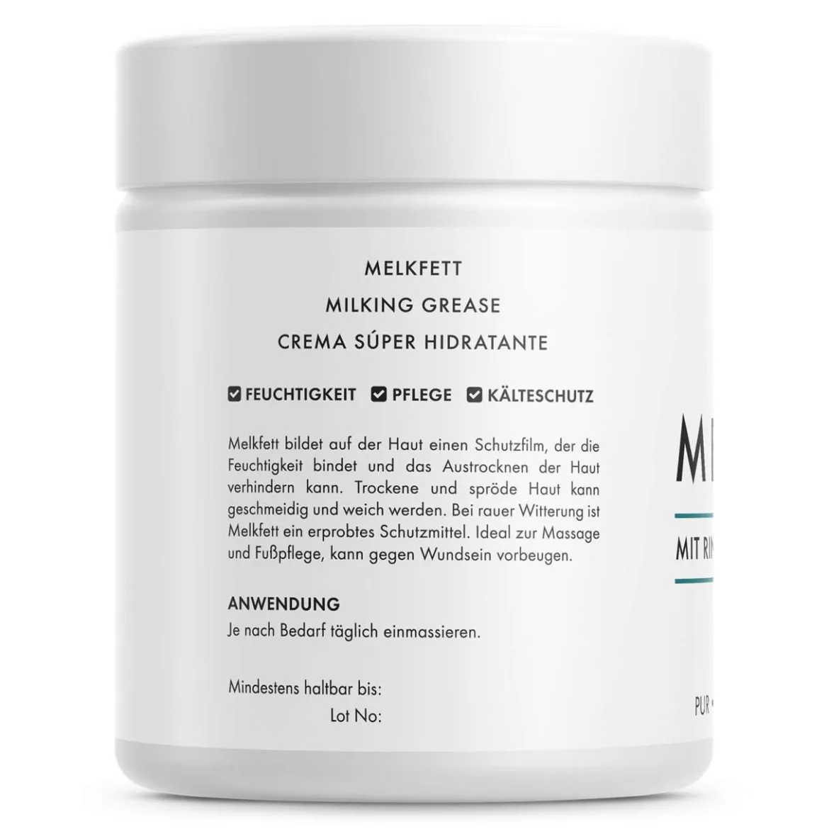 PureNature Melkfett ohne Mineralöl & Parfüm, mit Vitamin E
