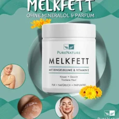 PureNature Melkfett ohne Mineralöl & Parfüm, mit Vitamin E