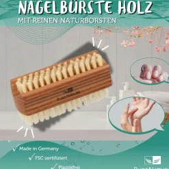 PureNature Nagelbürste Holz mit reinen Naturborsten