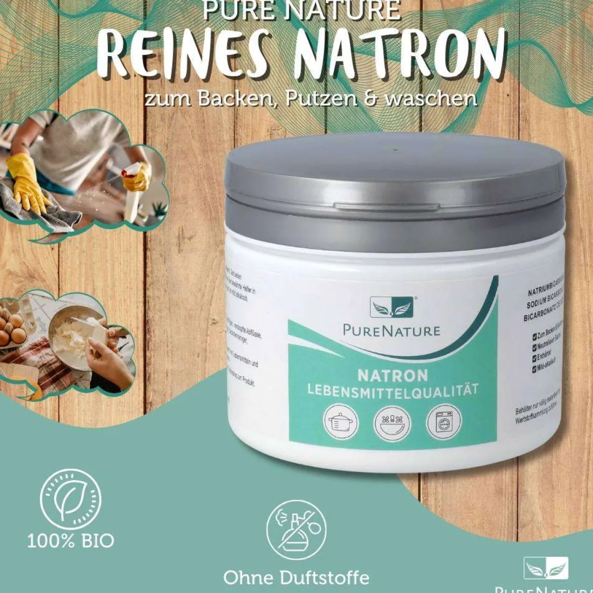 PureNature reines Natron zum Backen, Putzen und Waschen