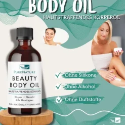 PureNature straffendes Körperöl - Hautstrafföl mit Vitamin E ohne Parfüm