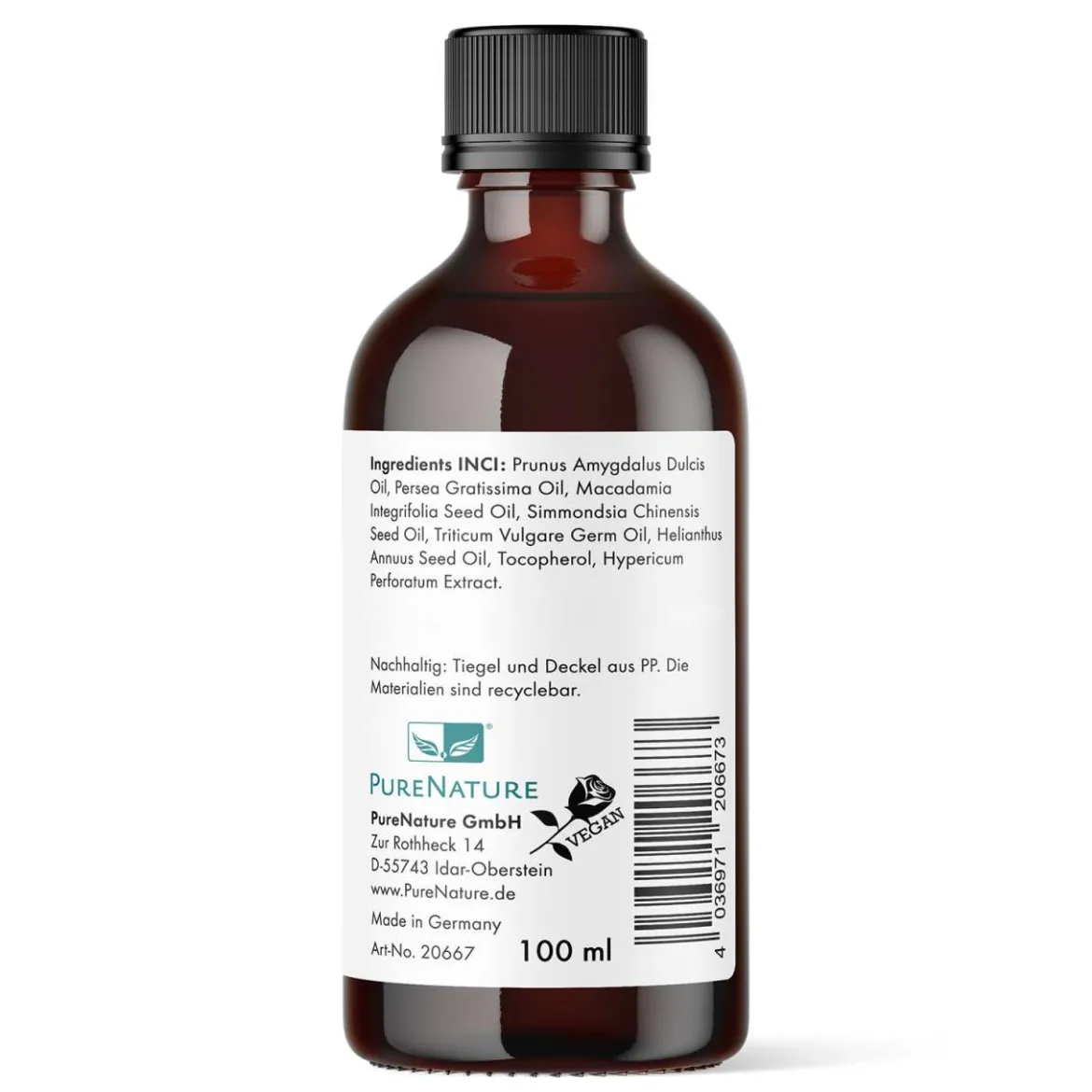 PureNature straffendes Körperöl - Hautstrafföl mit Vitamin E ohne Parfüm