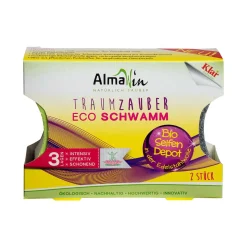 Putzschwamm mit Edelstahlwolle & Seife aus Waschnuss