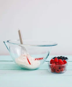 Pyrex Schüssel aus Borosilikatglas mit breiter Tülle & Griffrand