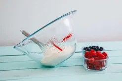 Pyrex Schüssel aus Borosilikatglas mit breiter Tülle & Griffrand