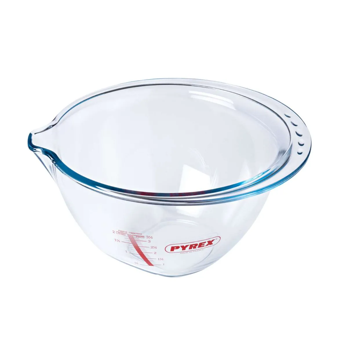 Pyrex Schüssel aus Borosilikatglas mit breiter Tülle & Griffrand