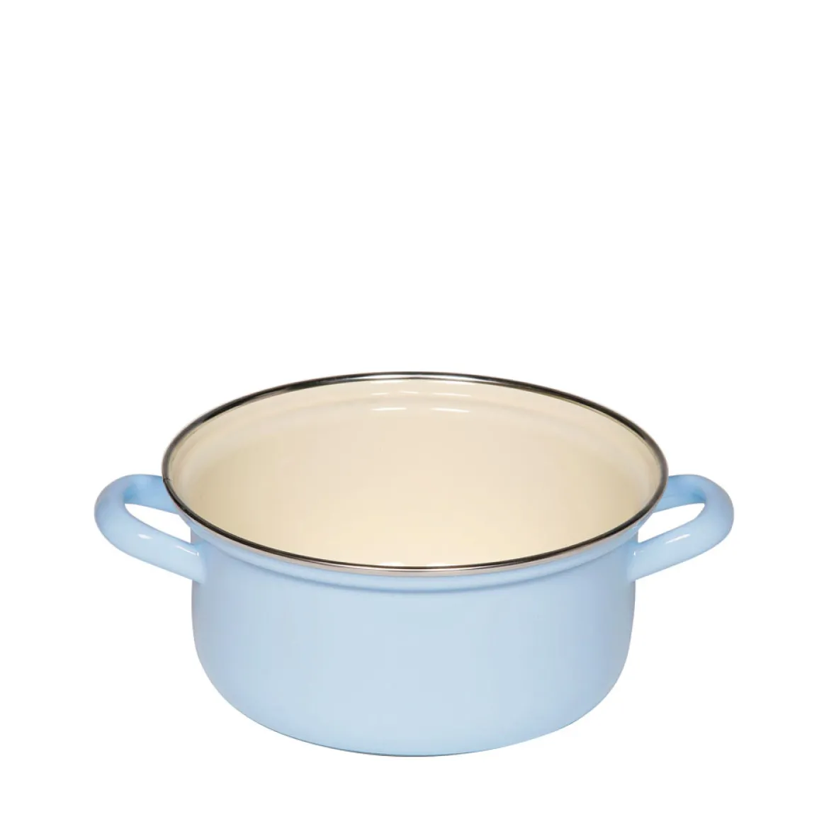 RIESS Bratentopf mit Chromrand aus Emaille – Ø 18 und 24 cm