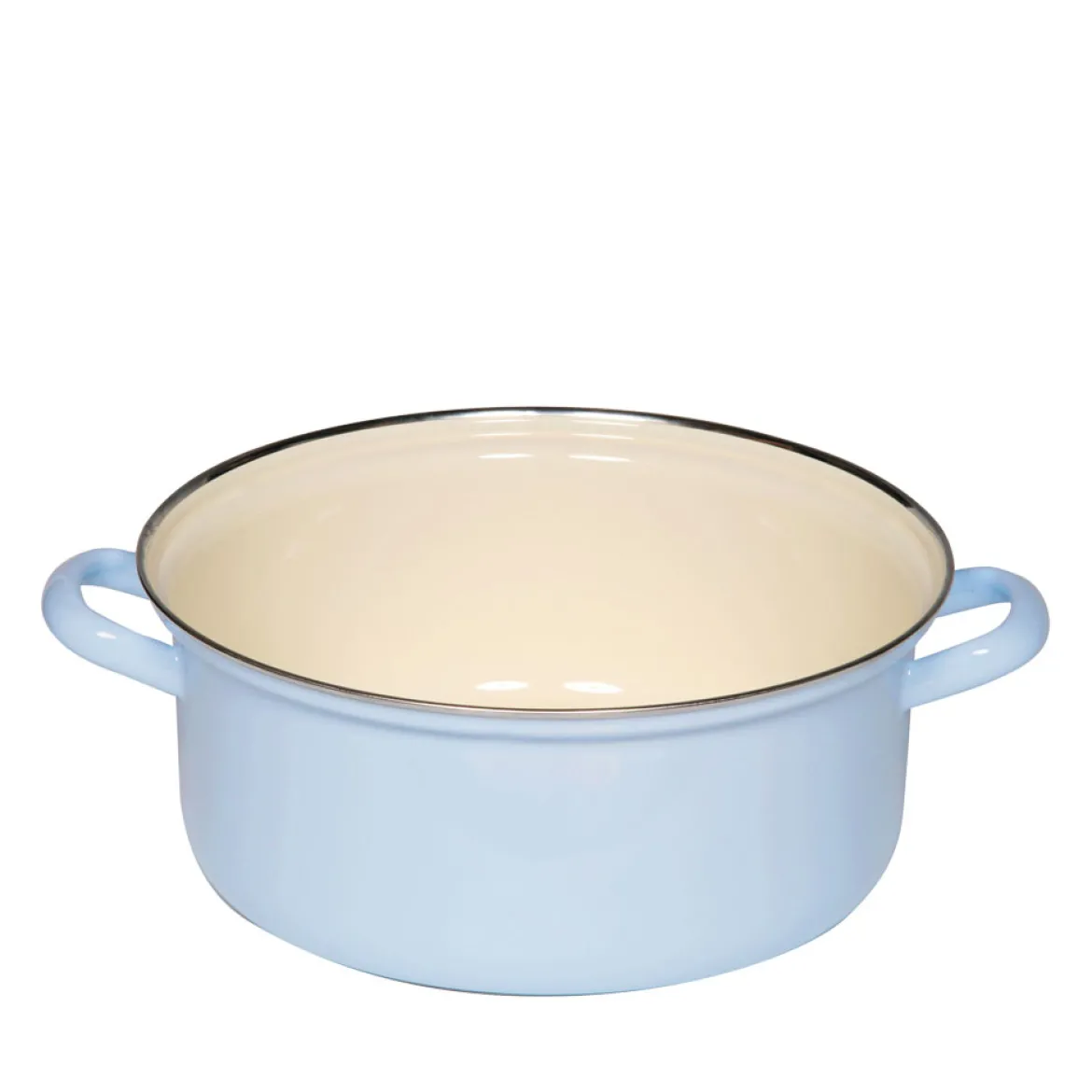 RIESS Bratentopf mit Chromrand aus Emaille – Ø 18 und 24 cm
