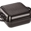 RIESS Bratpfanne mit Deckel Schwarzemaille quadratisch 26 x 26 cm